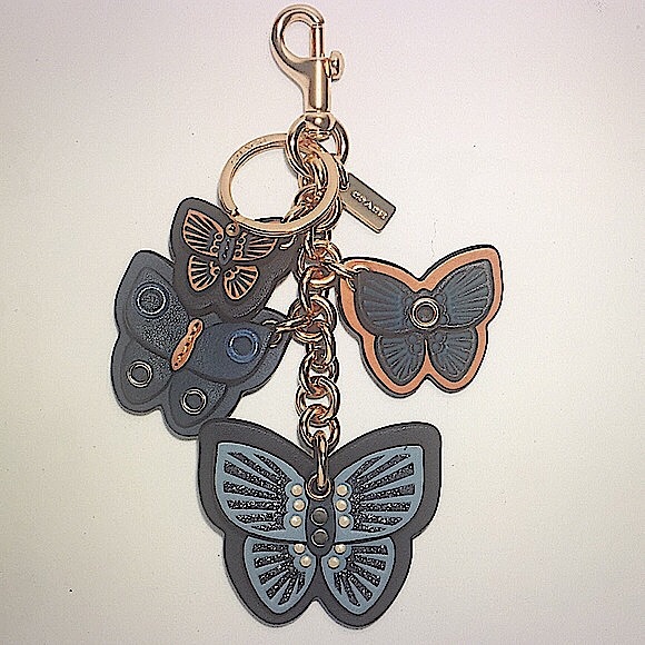 COACH  BUTTERFLY CLUSTER BAG CHARM /KEYCHAIN (NWT) - Picture 3 of 13